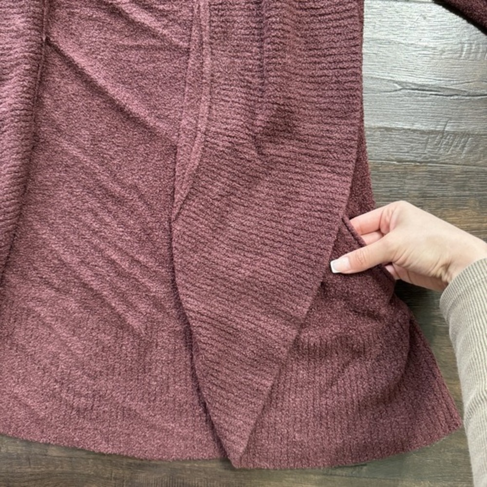Barefoot Dreams Women's Cardigan CozyChic Lite Circle Maroon Size XS Style 423 - Picture 2 of 7
